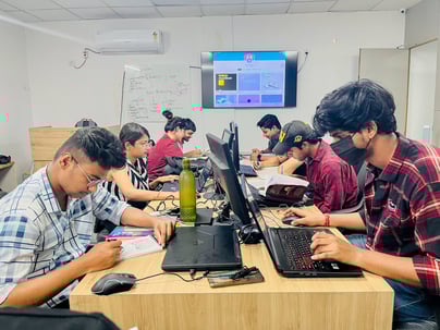 Dice academy students working